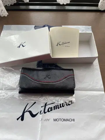 Kitamura 네이비 가죽 키 케이스 미사용 새상품 선물로도 좋습니다.