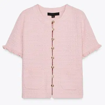 자라 ZARA 핑크 니트 반팔 상의
