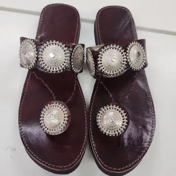 summer sale 다크 브라운 가죽 플립플랍