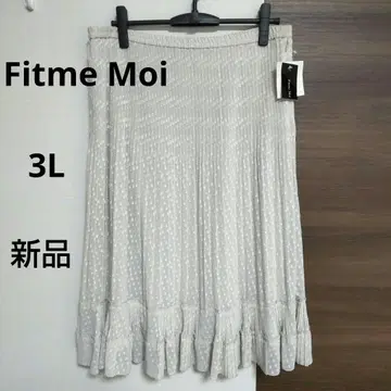 새상품 Fitme Moi 플리츠 스커트 프릴 빅 사이즈 도트