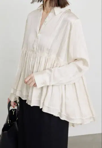 SLOBE IENA 페플럼 티어드 블라우스 아이보리