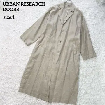 린넨 100% 어반 리서치 도어스 린넨 와이드 체스터 코트 베이지