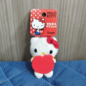 헬로키티 이름 마스코트 봉제 인형 키링 사과 산리오