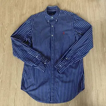 Ralph Lauren 네이비/화이트 스트라이프 긴팔 셔츠 S