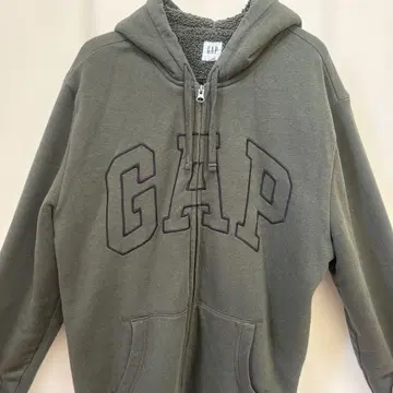 GAP 풀 집업 후드티 L 사이즈 올리브 그린