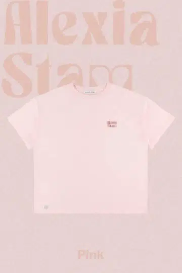 ALEXIA STAM 로고 크루넥 티셔츠 핑크