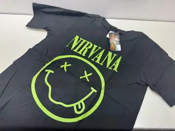 락 티셔츠 90년대 NIRVANA 스마일 얼굴 티셔츠 XS