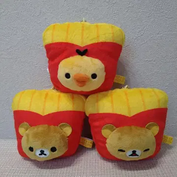 리락쿠마 볼 체인이 달린 감자 변신 봉제 인형 마스코트 3종 세트