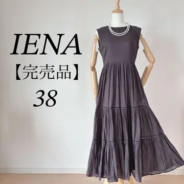 새상품급 이에나 IENA 코튼 보일 슬리브리스 티어드 원피스 38