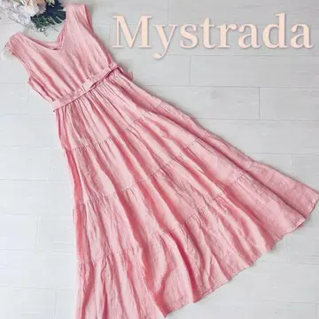 Mystrada 티어드 린넨 원피스 플레어 A라인 슬리브리스