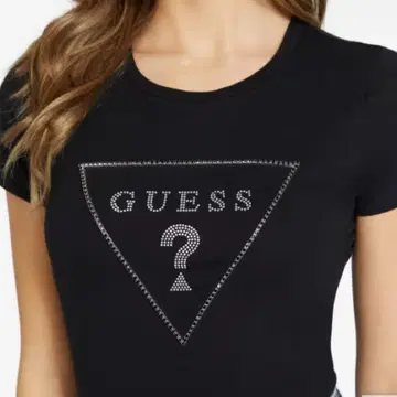 GUESS 크리스탈 큐빅 티셔츠