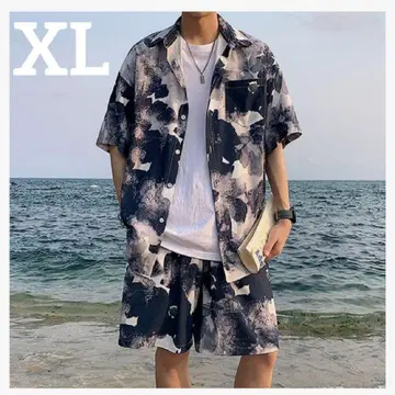 XL 셔츠 반팔 숏팬츠 5부 소매 상하의 세트 흡한속건 UV컷 멋스러움