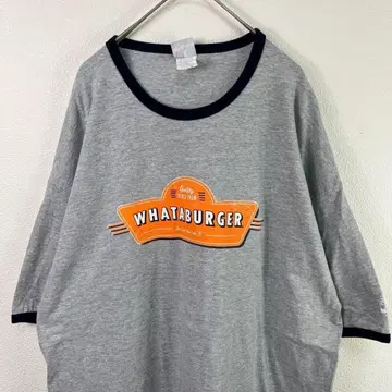 00s USA 구제 의류 whataburger 링거 넥 티셔츠 기업