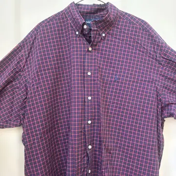 Ralph Lauren Blake 체크 무늬 반팔 셔츠 XL