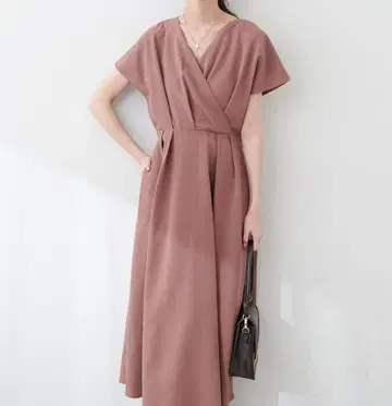 natural couture 노카라 고급 카슈쿨 원피스 핑크 계열
