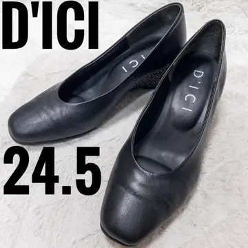 D'ICI 모드 에 자코모 디시 웨지솔 천연 가죽 블랙 통굽