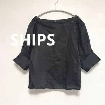 쉽스 SHIPS 린넨 블라우스 상의 블랙 여성용 F