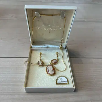 스톤 목걸이와 귀찌 세트