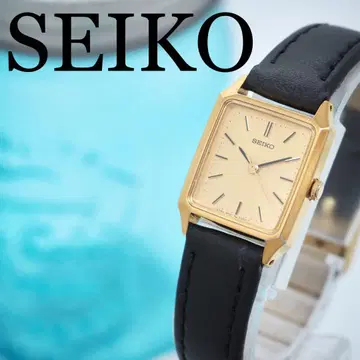 663 SEIKO 여성용 시계 골드 스퀘어 벨트 새상품 블랙