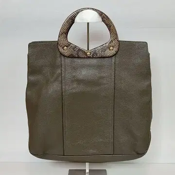 FURLA 훌라 다크 그레이 가죽 핸드백 크로코 느낌
