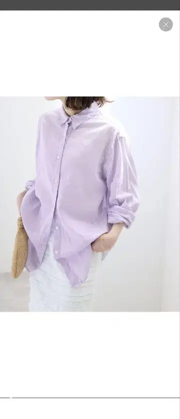 SLOBE IENA 린넨 코튼 레귤러 셔츠 퍼플 C