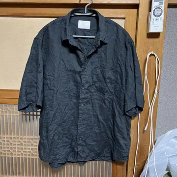 코르트레이크 린넨 반팔 린넨 셔츠 흑먹색 흑먹색 다크 그레이 M
