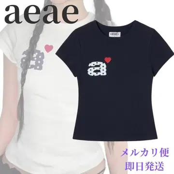 일본 미입고 인기 aeae 하트 로고 티셔츠 네이비
