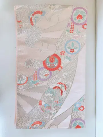 컨디션 최상 후쿠로 오비 (파스텔 핑크 고전풍)