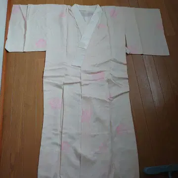 옅은 핑크 꽃 무늬 유카타 단품