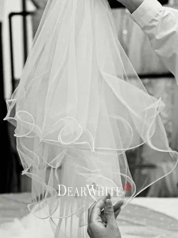 Dear White 화이트 프릴이 달린 롱 베일
