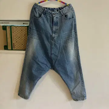 데님 블루 사루엘 팬츠 허리밴딩