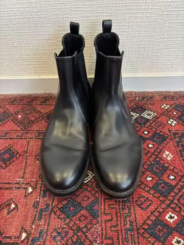 블랙 가죽 사이드 고어 부츠