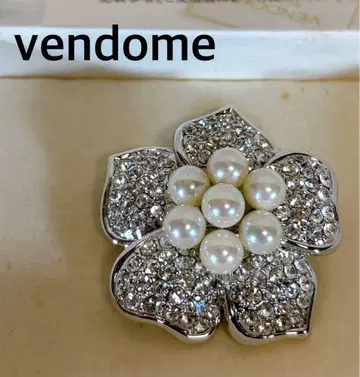 Vendome 꽃 모양 브로치 반돔 아오야마 앤티크 브로치 R