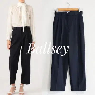 새상품급 Ballsey 드라이 피케 턱 테이퍼드 팬츠 블랙 32 UV가공