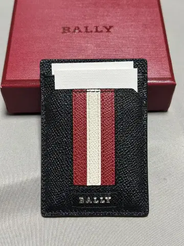 BALLY 머니클립 카드 케이스 블랙/레드/화이트 사이즈 1