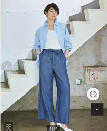 새상품 DoCLASSE 두클라쎄 데님 블루 와이드 팬츠