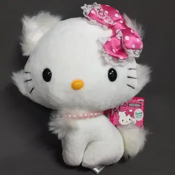 반프레스토 참키티 봉제 인형 도트 무늬 리본 앉은 자세
