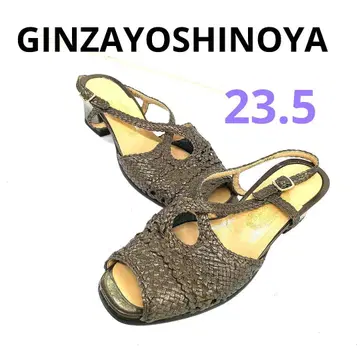 GINZAYOSHINYA 에나멜 뜨개질 샌들 23.5 백 스트랩