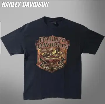 HARLEY DAVIDSON 할리 티셔츠 양면 프린트 티셔츠 블랙 L