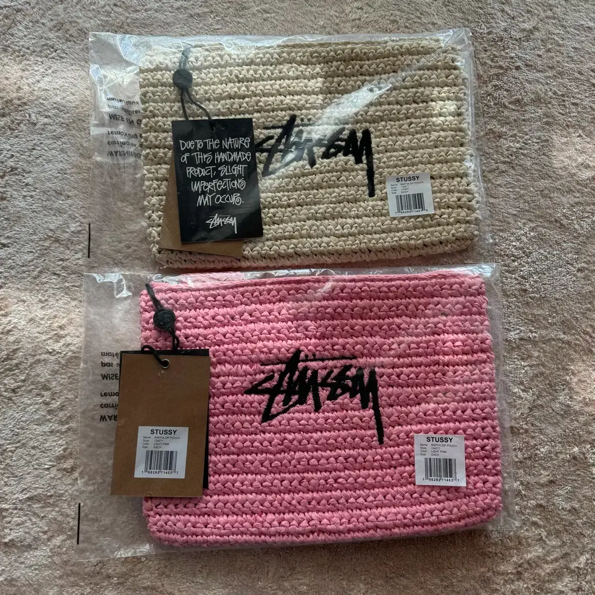 Stussy Woven Zip Pouch Pink, Ivory | Bunjang Global