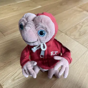 초기 E.T. 봉제 인형 빨간색 후드 부착