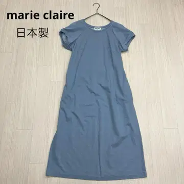 marie claire 코튼 반팔 T셔츠 롱 원피스 일본제
