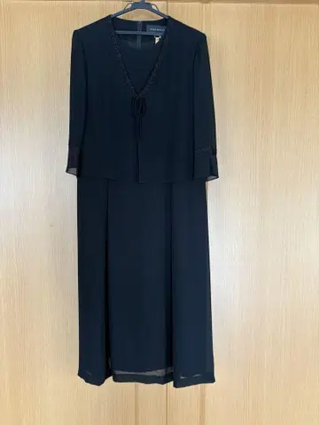 블랙 드레스 플레어 슬리브 V 넥 예복 상복 15호