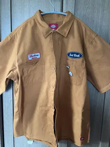 Dickies 반팔 워크 셔츠 4L 브라운