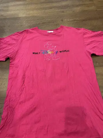 미국제 WALT DISNEY WORLD 미키마우스 티셔츠 핑크