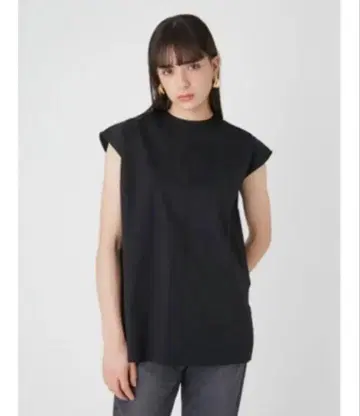 미라 오웬 밑단 슬릿 코튼 프렌치 슬리브 셔츠 1 블랙 블랙