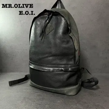 MR.OLIVE E.O.I. 가죽 백팩 블랙 백팩 남성용