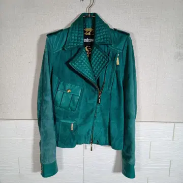 Justcavalli 가죽 자켓 스웨이드 라이더스 램 가죽