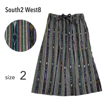 미사용 SOUTH2 WEST8 인도산 코튼 롱 스커트 올 패턴