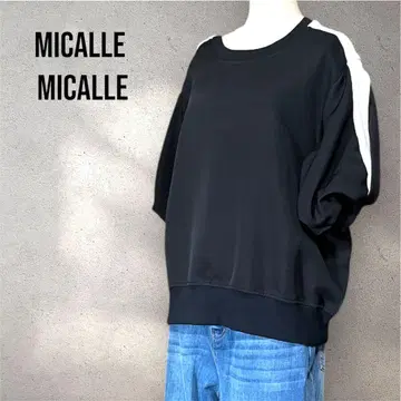 MICALLE 벌룬 슬리브 블랙 티셔츠